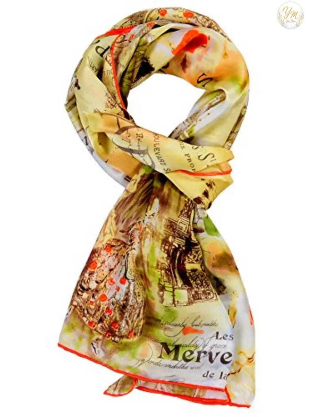 100% Silk Van Gogh Painted Scarf for Women, Fashion Scarf